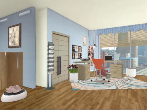 The upstairs corner office 