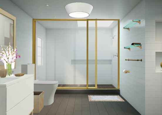 Baño clasico moderno Design Rendering