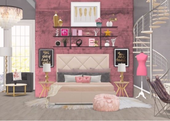 pink and gold Design Rendering