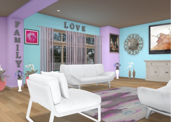 pastel colours relaxing room!  Design Rendering
