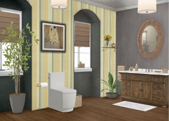 Yellow Guest Toilet  Design Rendering
