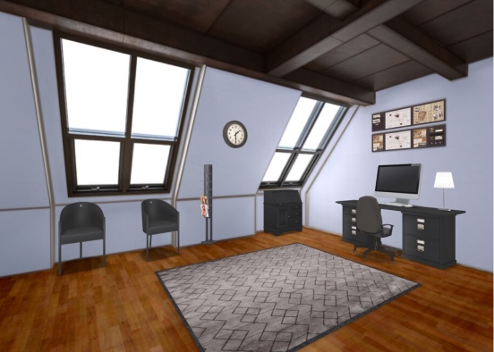 attic office Design Rendering