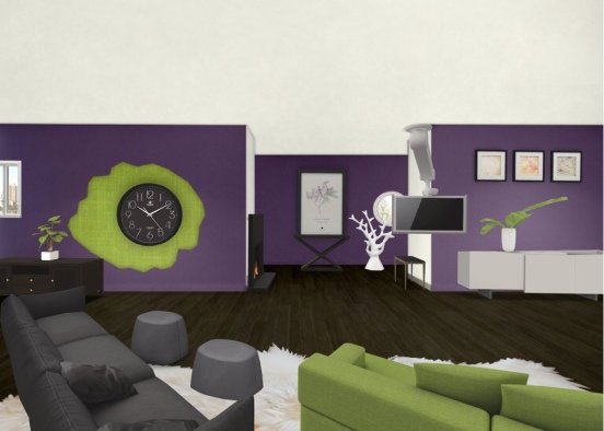 Comlacated living room Design Rendering