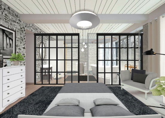 Combined bedroom Design Rendering