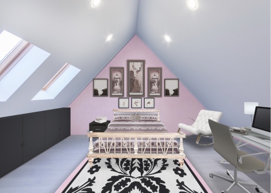 pink black and white  Design Rendering