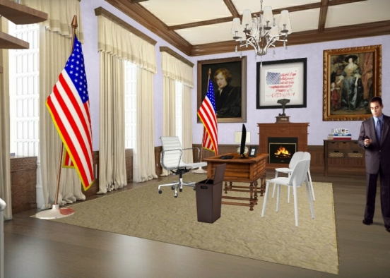 Sala do Presidente dos EUA Design Rendering