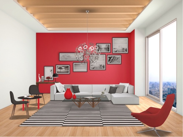 Red living room