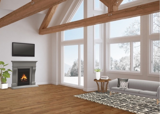 simple living room  Design Rendering