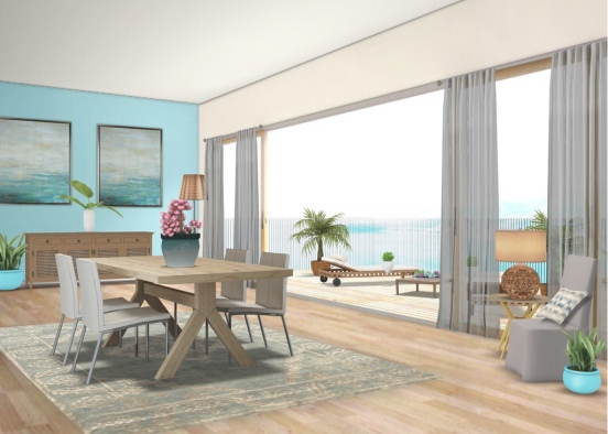 Turquoise dining with ocean views Design Rendering