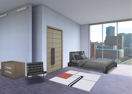 Black Modern Bedroom Design Rendering