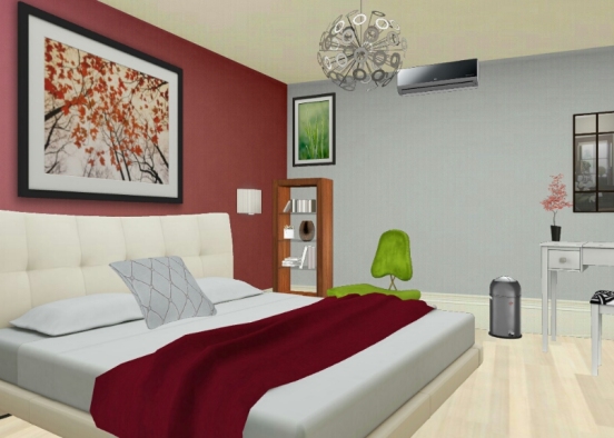 Marron fresh bedroom Design Rendering