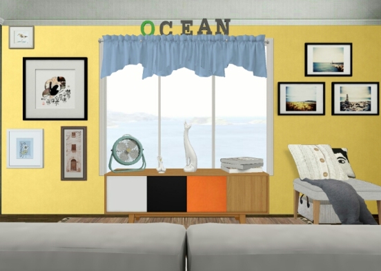 Ocean view living room  Design Rendering