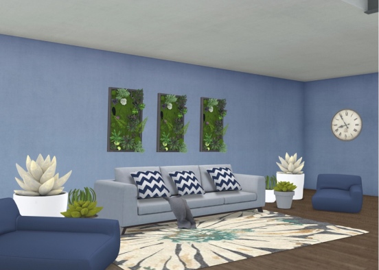 plant filled living room Design Rendering