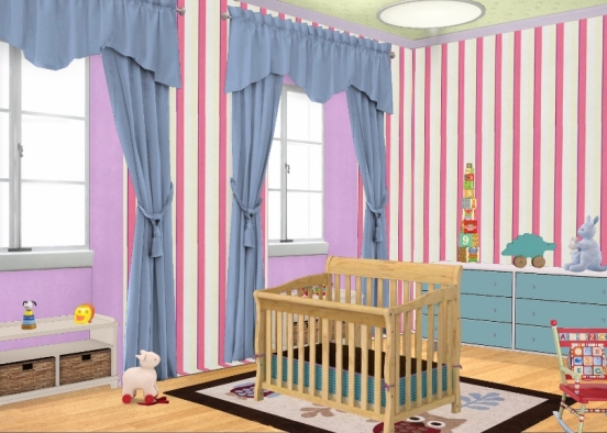 Baby girl room 1 option  Design Rendering