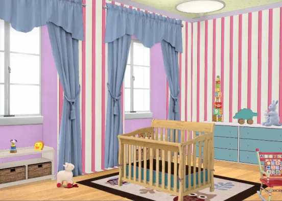 Baby girl room 1 option  Design Rendering