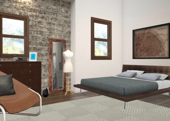 3- Studio Bedroom Design Rendering