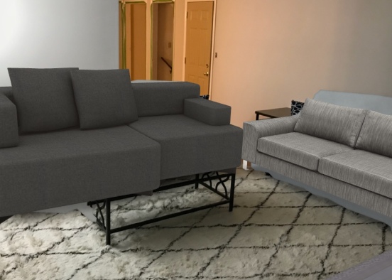 Gray couches Design Rendering