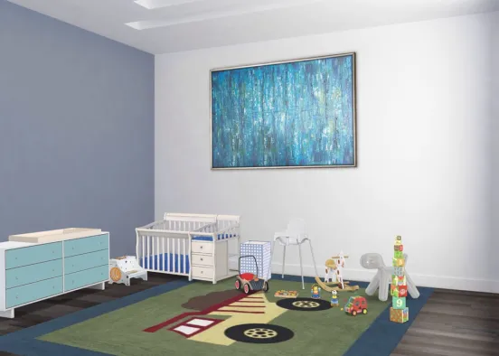 Baby boys bedroom Design Rendering