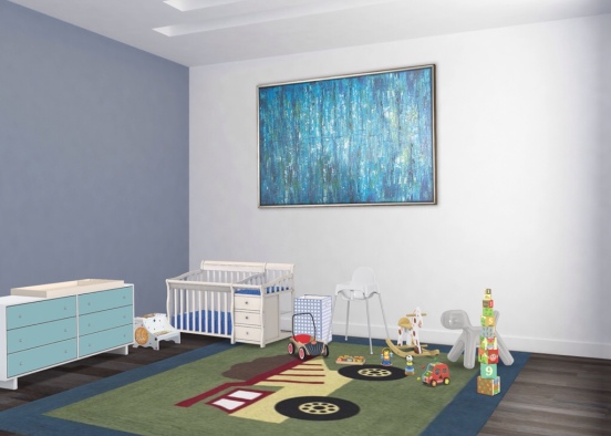 Baby boys bedroom Design Rendering