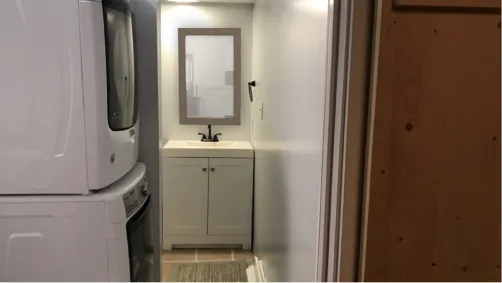 rectangle light brown mirror