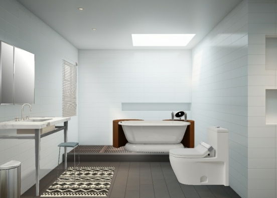 Simple teen bathroom Design Rendering