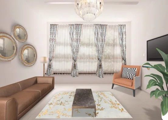 Contemporary Living Room Design Rendering