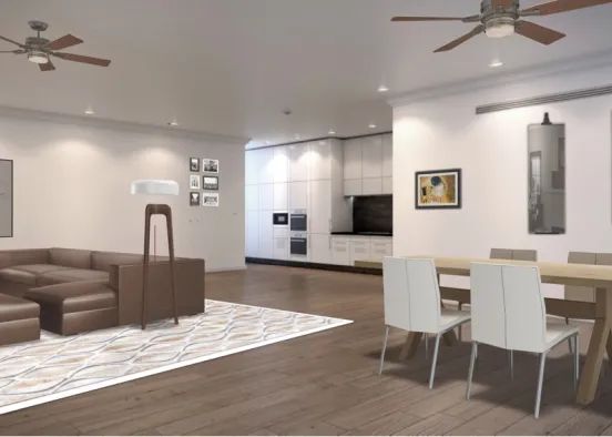 dining and living area Design Rendering