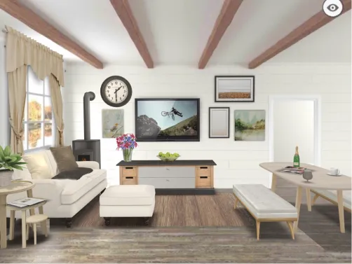 Traditional farm house living room