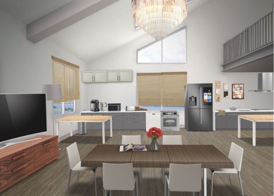 Kitchen+diningroom Design Rendering