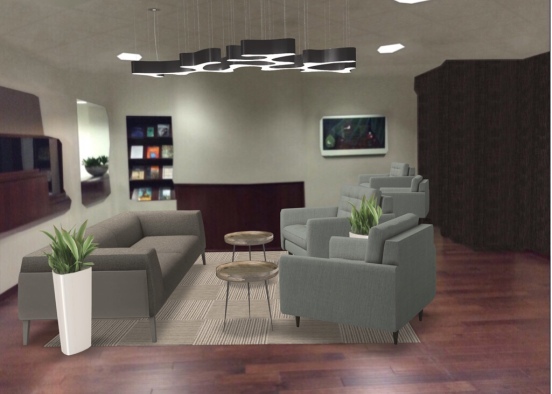 Lobby with couches ceiling light  2 Design Rendering