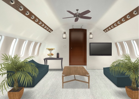 Airplane Lounge Design Rendering
