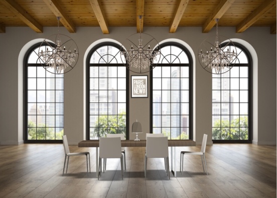 Simple dining room Design Rendering