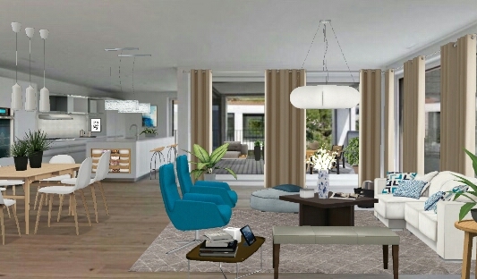 Sala de estar da gabriela Design Rendering