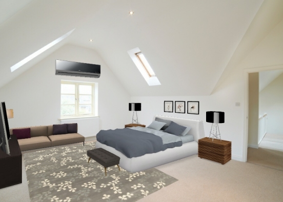 Classic modern bedroom Design Rendering