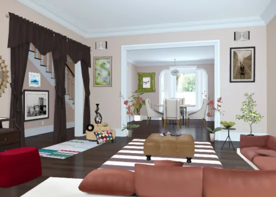 Living room / dinning room Design Rendering