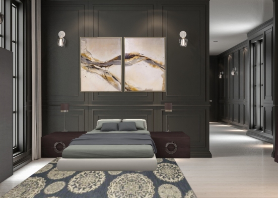 Addams' modern bedroom Design Rendering