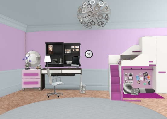 Детская комната для девочки  Design Rendering