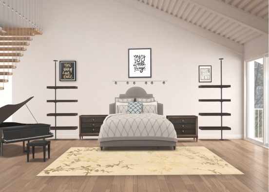 teenage bedroom Design Rendering