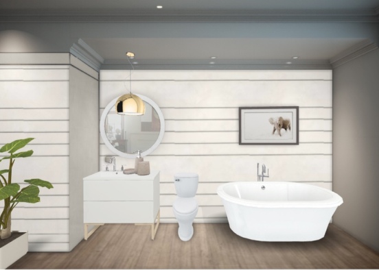 Grey Bathroom Design Rendering