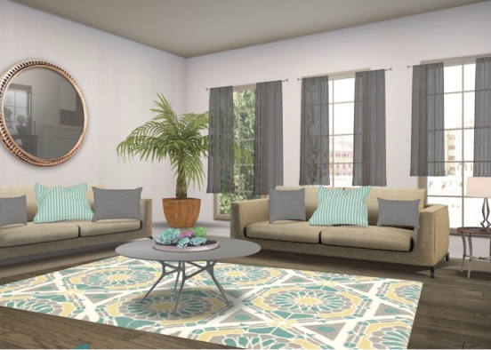 formal living room Design Rendering