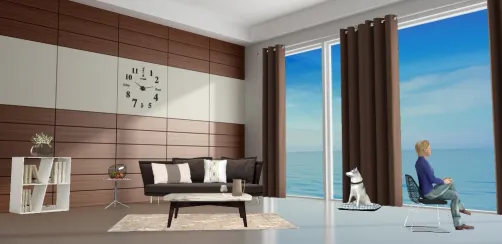 Simple living room with beach view 🌊💁🏼‍♀️