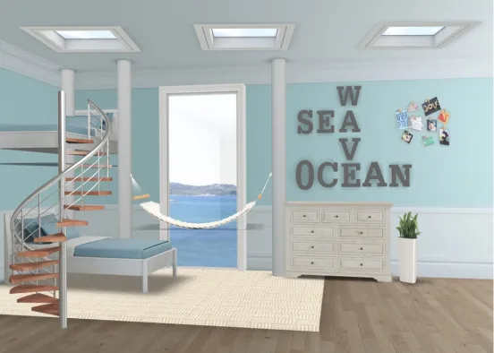 beach bedroom Design Rendering