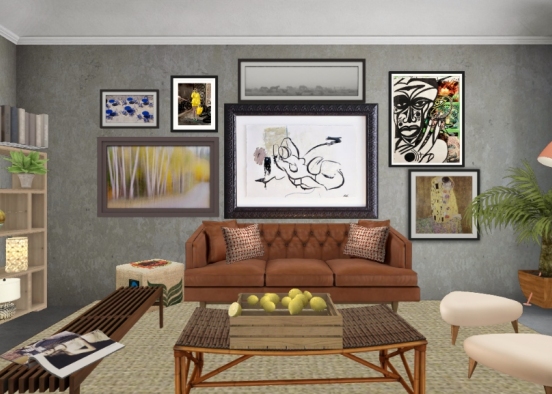 Urban living room Design Rendering