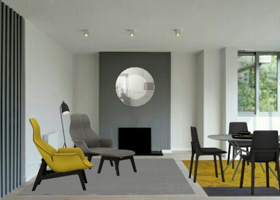 Grey and Yellow  Design Rendering
