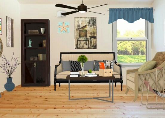 Simple living room decor  Design Rendering