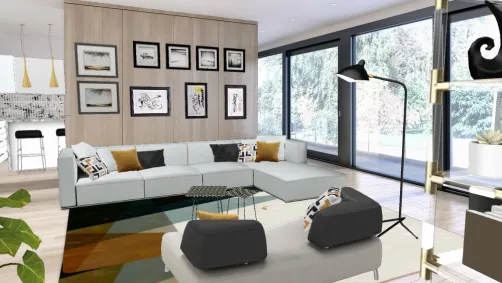 I hope you enjoy this big space with black, dark yellow and white details