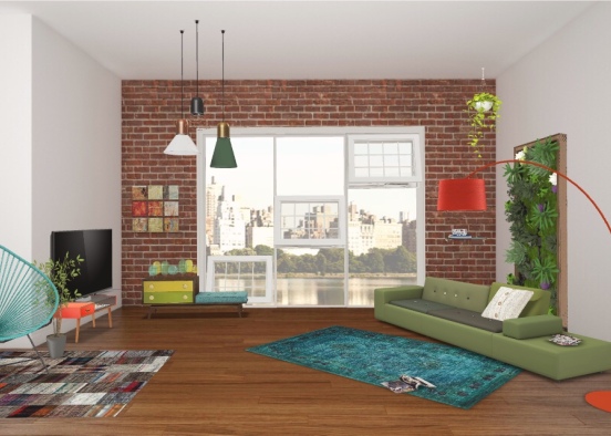 Skandinavian living room Design Rendering