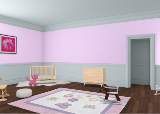 Jill’s nursery once she moves out of the master bedroom Design Rendering