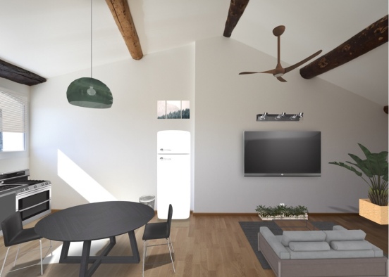 Minimalistic Living Room Design Rendering