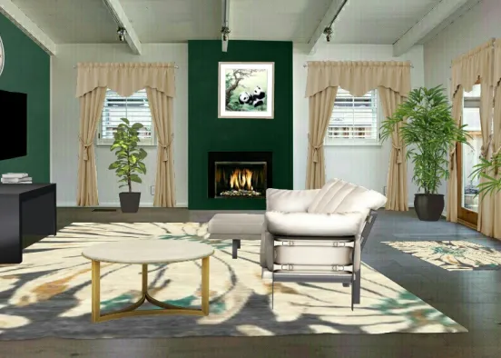 Relaxing and stylish living  room. Design Rendering